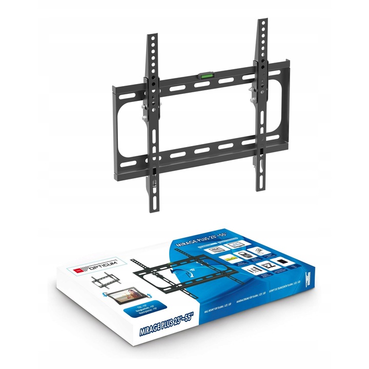 Стойка за телевизор Opticum Mirage Plus 23"-55", черна, капацитет 30кг, VESA 400x400, пълен комплект