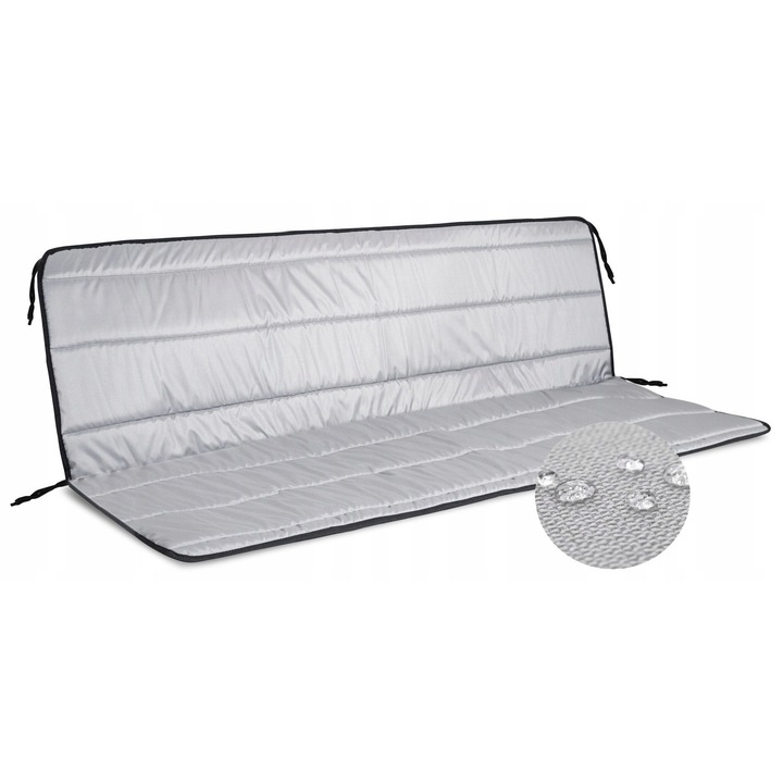 Perna decorativa gri, 150x60x50 cm, waterproof, pentru banca sau leagan, set