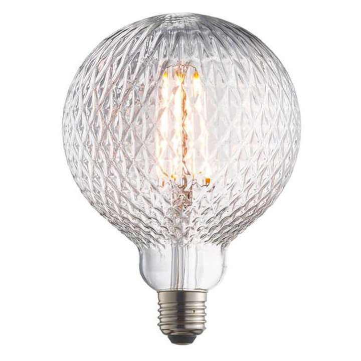 Декоративна LED крушка Facet E27, прозрачна, глобус, топла светлина