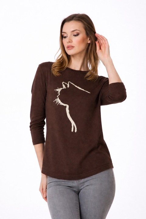 Bluza Be You pisica, Maro