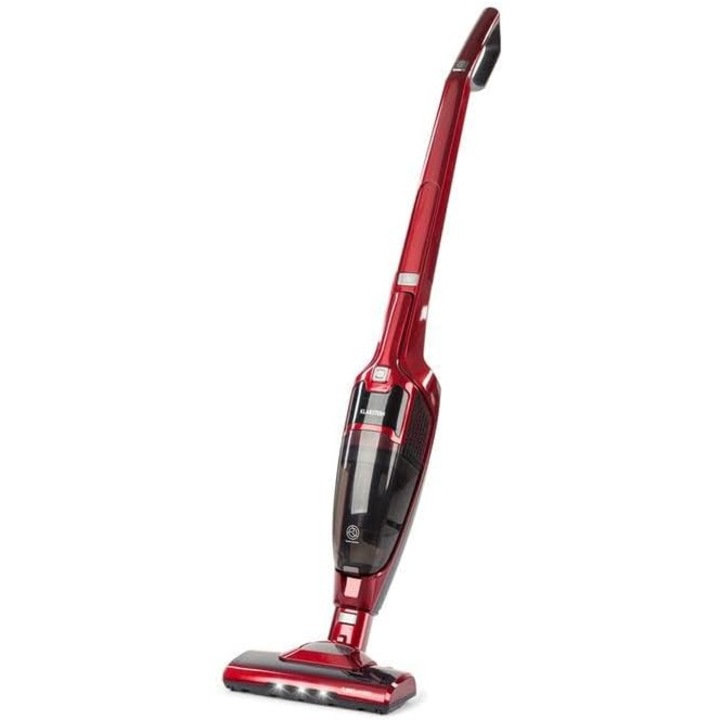 Aspirator vertical fara fir Klarstein TurboHybrid Cyclone, 2-in-1, autonomie 50 min, rosu