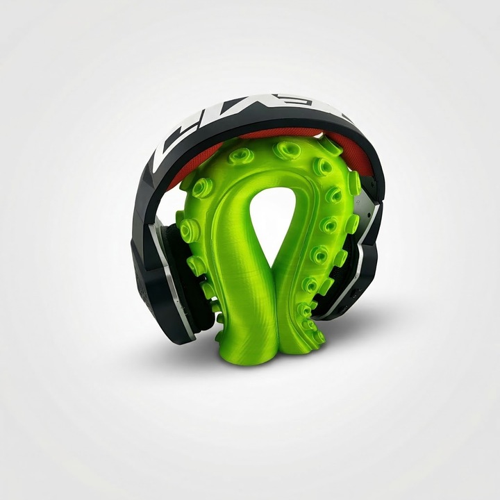 Fülhallgató Tartó Csáp Formájú, Zöld, PLA Műanyag, 18 cm