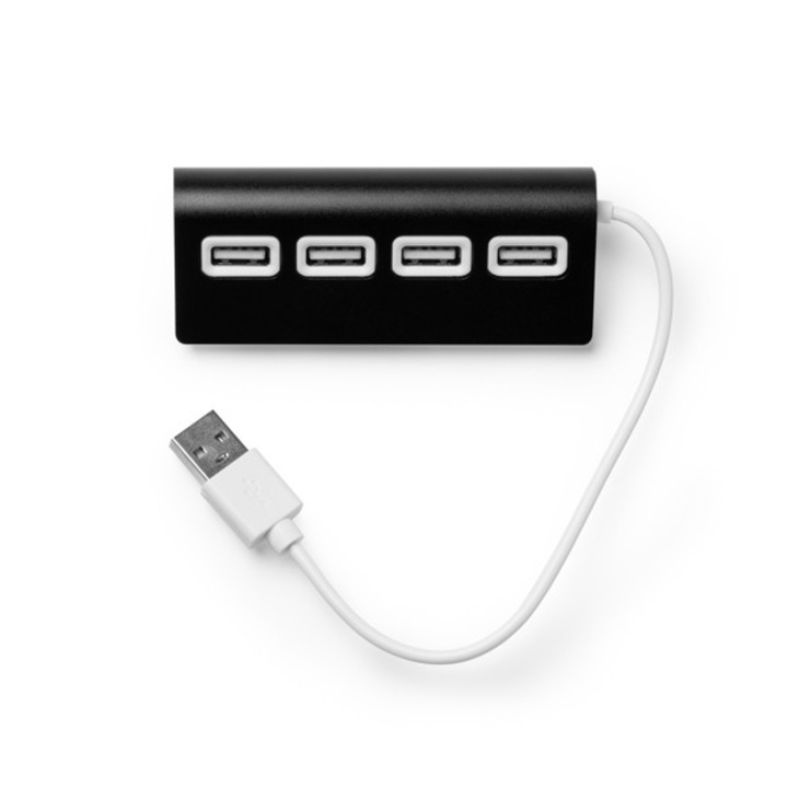 Hub USB 4 Porturi, Carcasa Aluminiu, Cablu Integrat, Extensor USB pentru Laptop si PC
