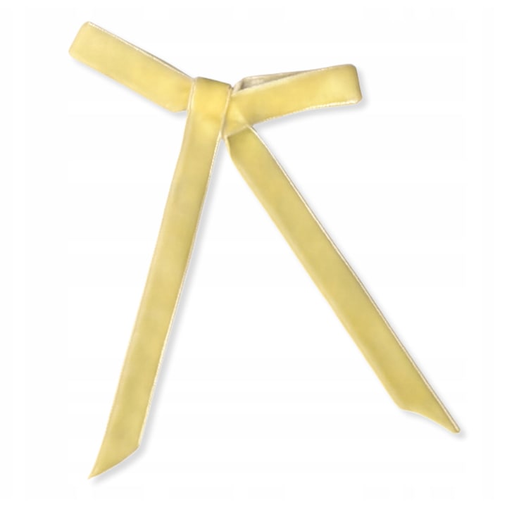 Cravata de catifea pentru copii, Dartomik, galben, 0,6x9cm