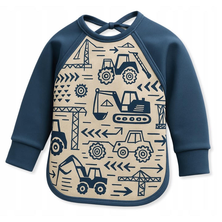 BARBITA cu maneci SORT pentru alaptare si joaca LEGAT 92/98 cu EXCAVATOARE