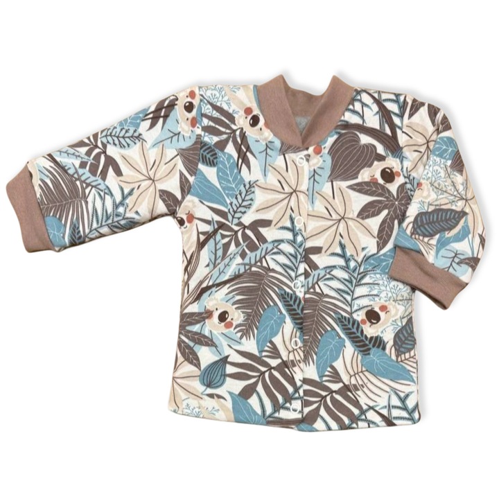 Bluza Dartomik, bumbac/fleece, maro/verde, Verde/Maro