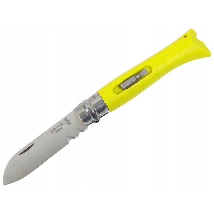Cutit Opinel DIY, galben, 200mm, cu 2 biti si blocare Virobloc