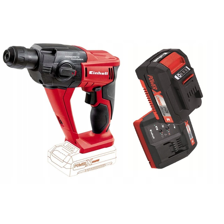 Ciocan rotopercutor Einhell TE-HD 18 Li Solo, 3 functii, 1,2 J, SDS-Plus, 18V