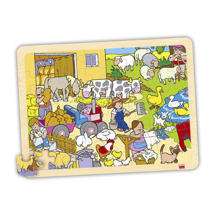Puzzle cu 48 de piese din lemn - Animale salbatice