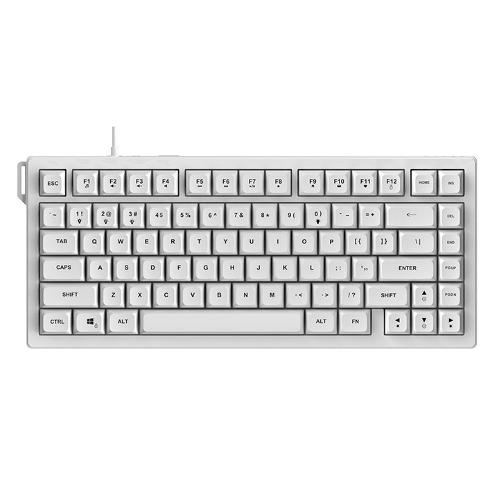Tastatura cu membrana cu fir AJAZZ AF82, 82 de taste, iluminare din spate, interfata Type-C, potrivita pentru uz la birou