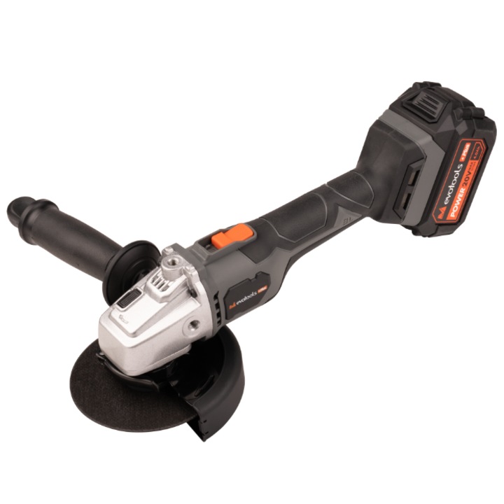 Polizor Unghiular Brushless cu Acumulator 4Ah, Incarcator si 10 Discuri Debitare MAX 20V POWER EvoTools +Plus