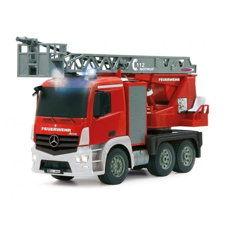 Camion de pompieri Double Eagle Mercedes-Benz Antos 1:20, control de la distanta, functii sonore si lumini, 466x160x237mm