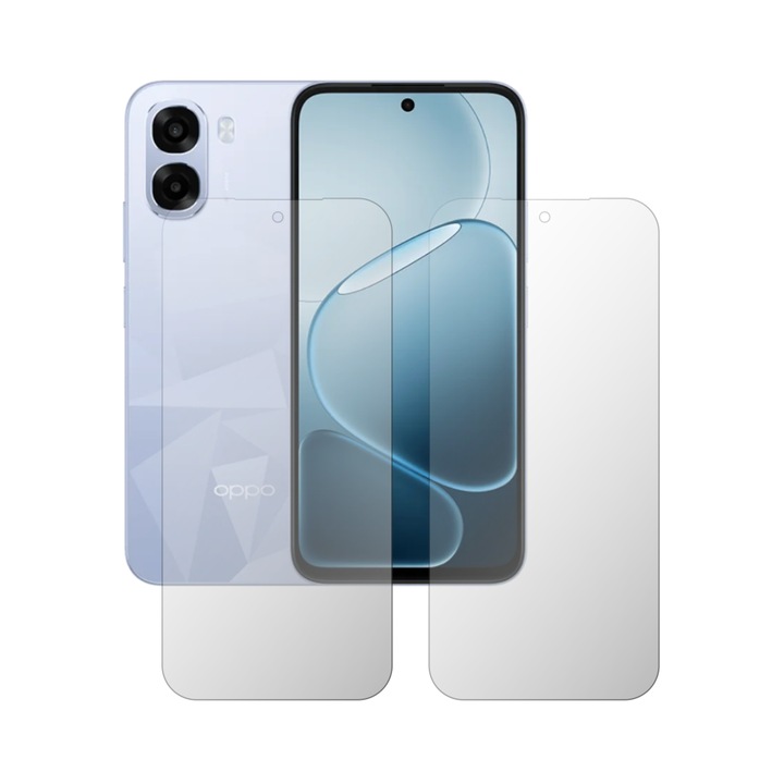Set 2X Folie Protectie Ecran iSkinz HD pentru Oppo A6t - Full Display, Siliconica Transparenta, Adeziva si Flexibila