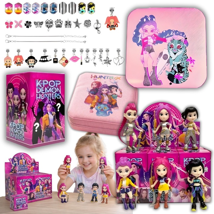 Комплект K-Pop ловци на демони, комплект за създаване на бижута + изненадваща фигурка Blind Box, пластмаса, 6+ години, CE сертификат