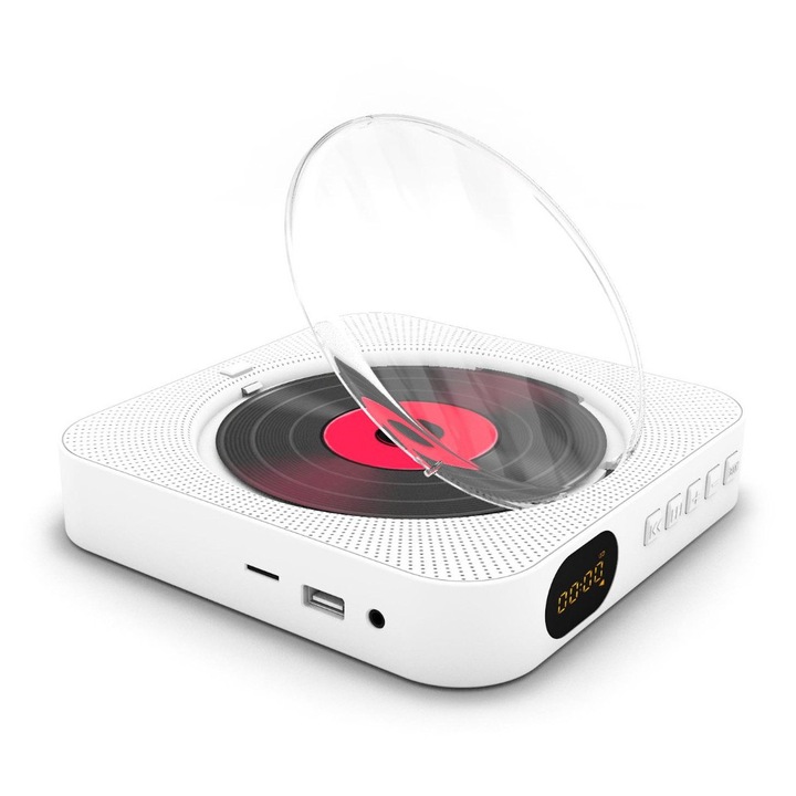 CD Player multifunctional, montabil pe perete, sub blat bucatarie, pe masa, functii CD, AUX, Bluetooth, USB, Card SD, telecomanda, LeTaoCity