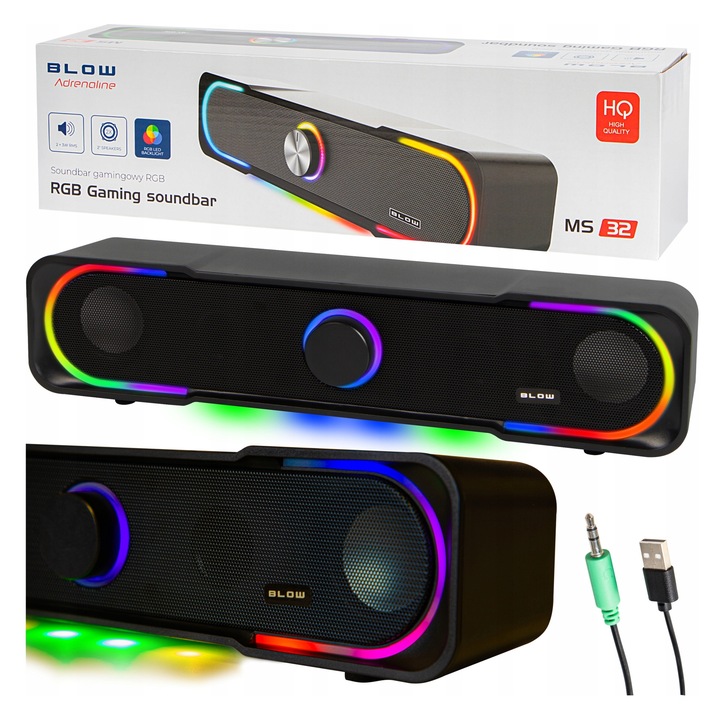 Компютърни тонколони Blow Soundbar MS-32 RGB LED USB 32x6.5x7cm