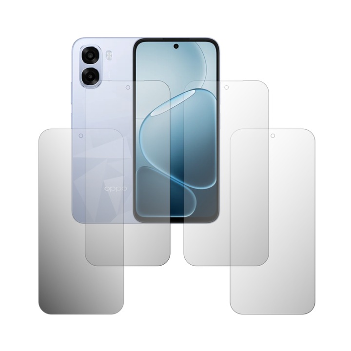 Set 4X Folie Protectie Ecran Folie24, pentru Oppo A6t, 2X Ultra-Clear + 2X Mate, Acoperire Full-Display si Case-Friendly, Adezive, Flexibile cu Auto Regenerare