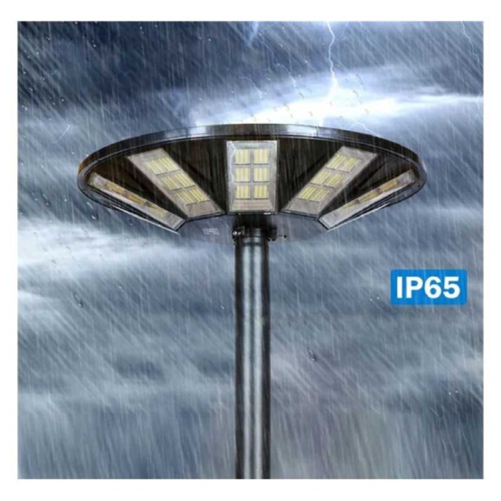 Lampa LED Stradal Solara 400W UFO cu Telecomanda+Stalp 4M