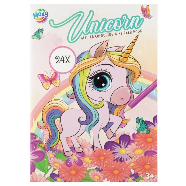 Carte de colorat cu abtibilduri - Magia unicornului