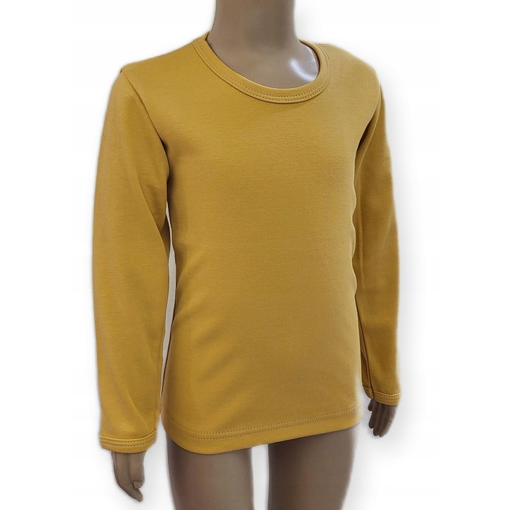 Bluza Dartomik, bumbac 100%, galben mustar, maneca lunga, certificat Oeko-tex standard 100, pentru fete