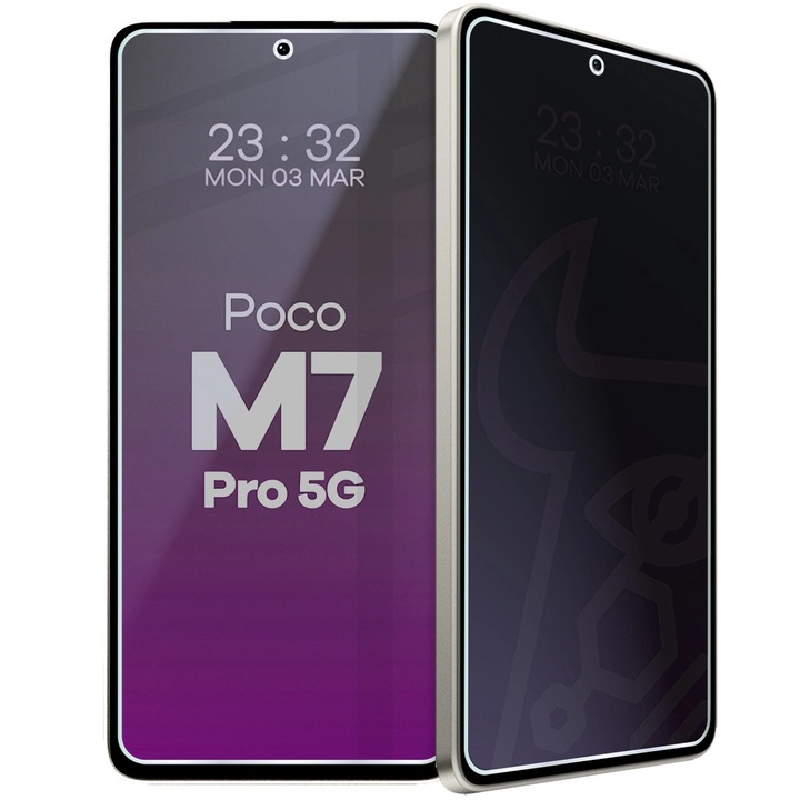 Стъклен протектор за поверителност, Bizon Glass Mule Shadow за Xiaomi Poco M7 Pro 5G