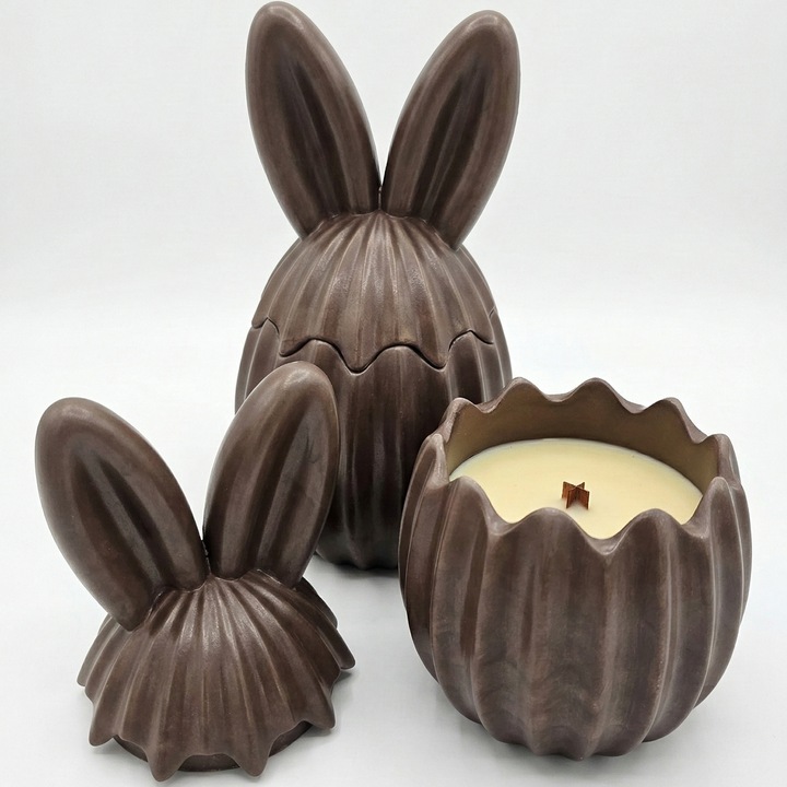 Ароматна свещ Čoko Zajac - Кафяво / Лайм, босилек, мандарина