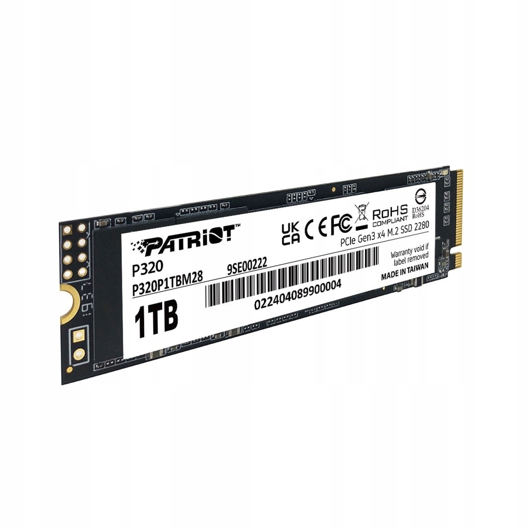 SSD PATRIOT P320, 512GB, PCIe Gen3 x4, M.2 2280, NVMe 1.3 - eMAG.ro