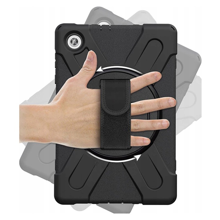 Páncélozott tok állvánnyal és szíjjal Lenovo Tab M11 10.95"-hoz, fekete