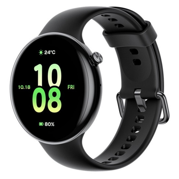 Honor Watch Fit Active okosóra, szilikon szíj, állítható, aktivitásmérő, barométer, gps, fekete