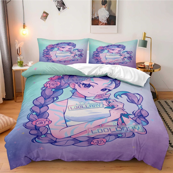 3 részes ágyneműhuzat garnitúra, K-POP Witcher Girls modell, 135x200cm, 2 párna