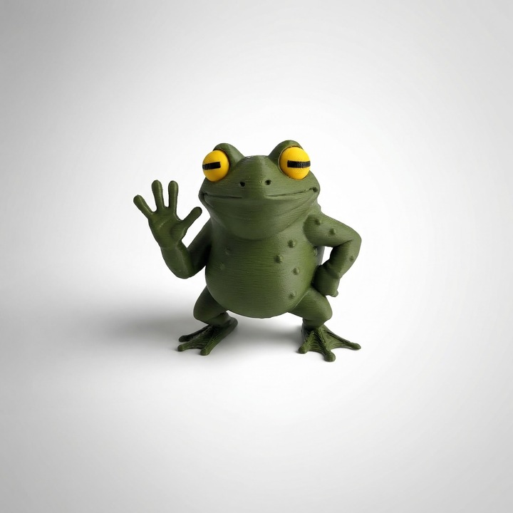 Figurina Decorativa Broscuta Amuzanta, Verde, Plastic PLA, 2 cm