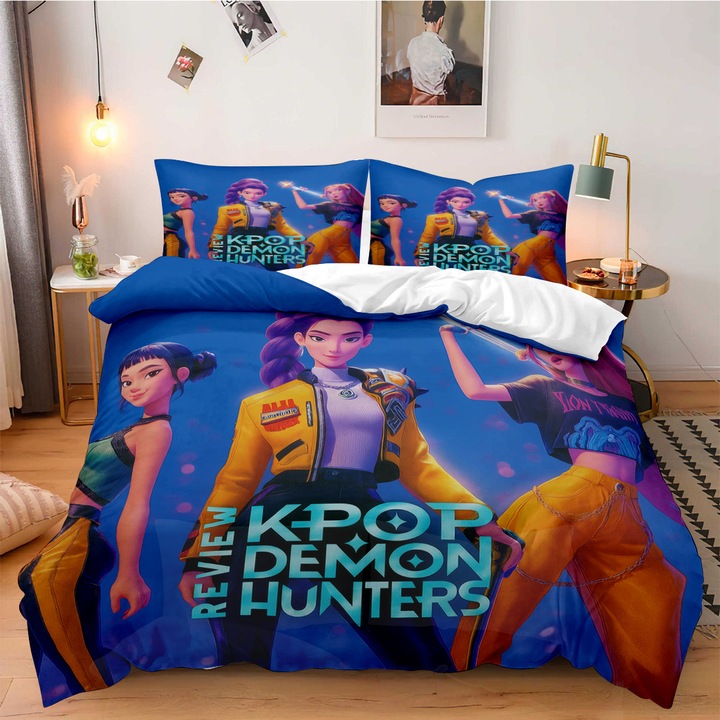 3 részes ágyneműhuzat garnitúra, K-POP Witcher Girls modell, 135x200cm, 2 párna