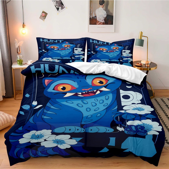 3 részes ágyneműhuzat garnitúra, K-POP Witcher Girls mintával, 135x200cm, 2 párna