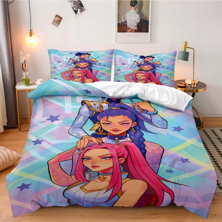 Ágyneműgarnitúra, Witcher Girls, K-POP modell, 135x200cm, 2 párna