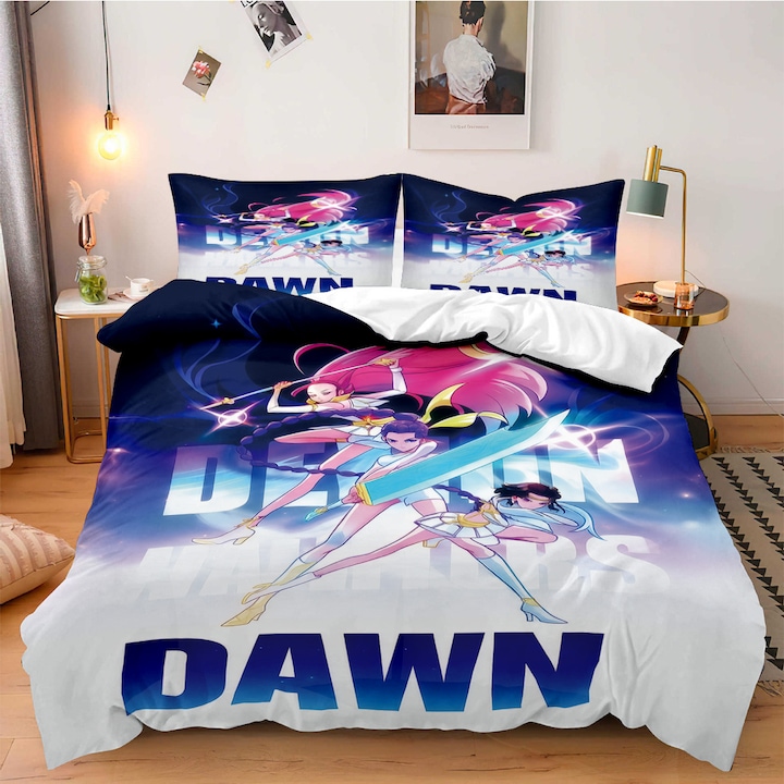 Ágynemű garnitúra, K-POP Witcher Girls modell, 135x200cm, 2 párna