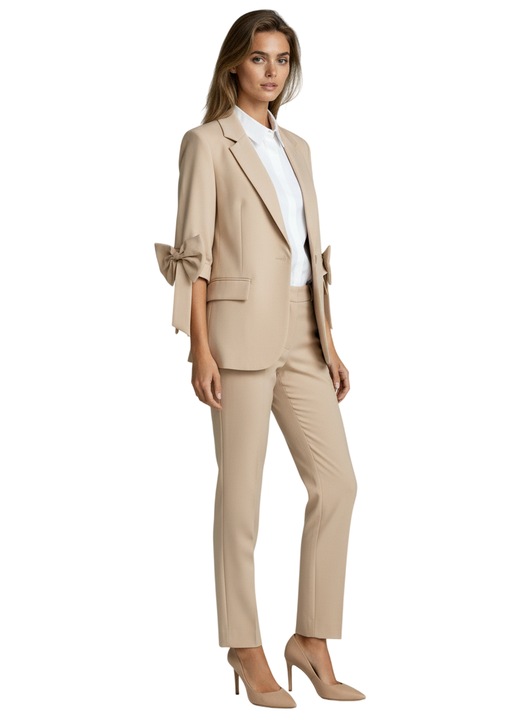 Sacou dama bej, maneci cu funda, M/L