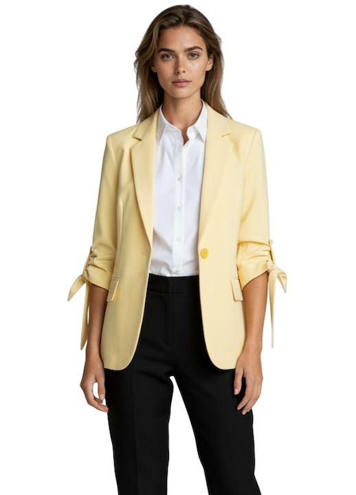 Sacou dama galben, maneci cu funda, M-L