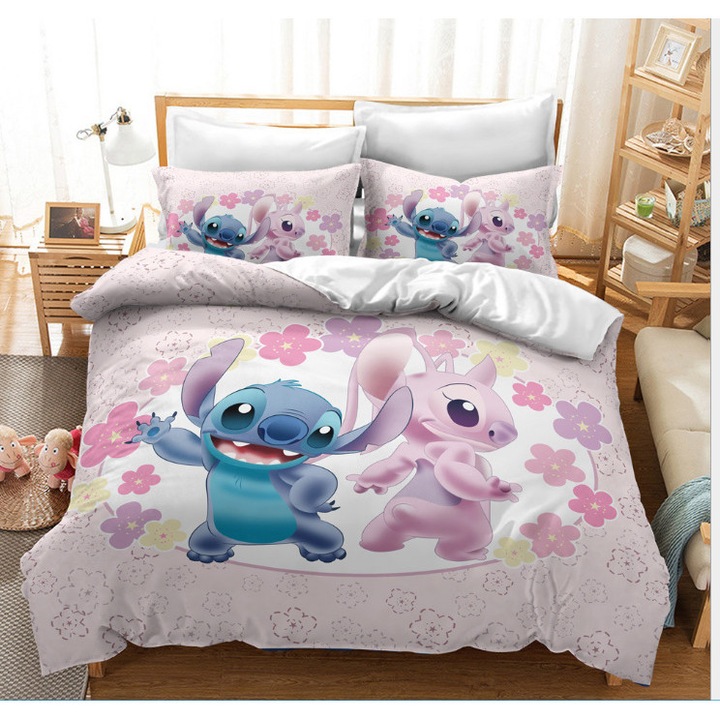 3D Stitch ágyneműhuzat garnitúra, 150x200cm, paplannal és párnahuzattal