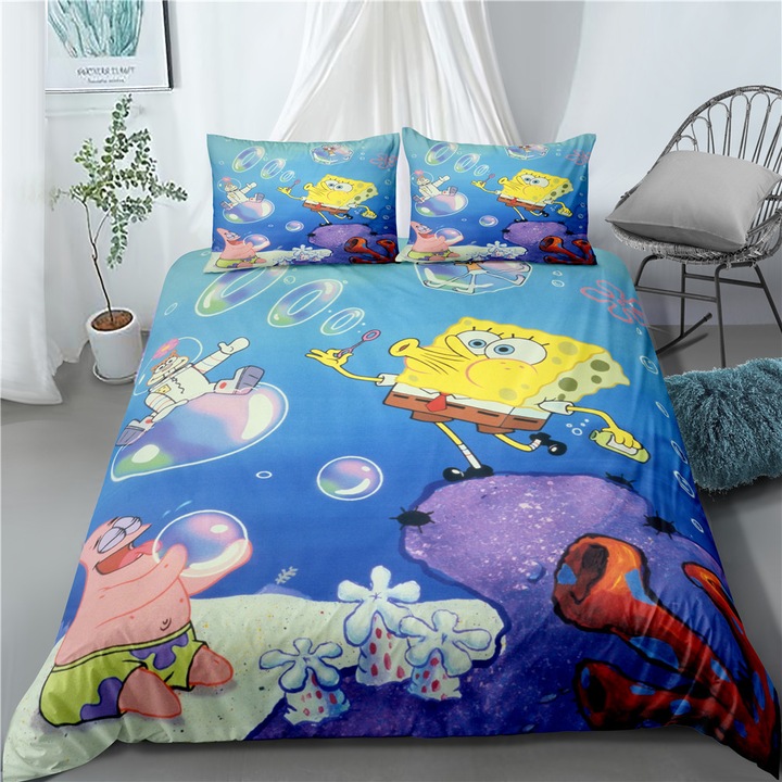 Lenjerie de pat SpongeBob SquarePants, set de 2 piese, 135x200cm