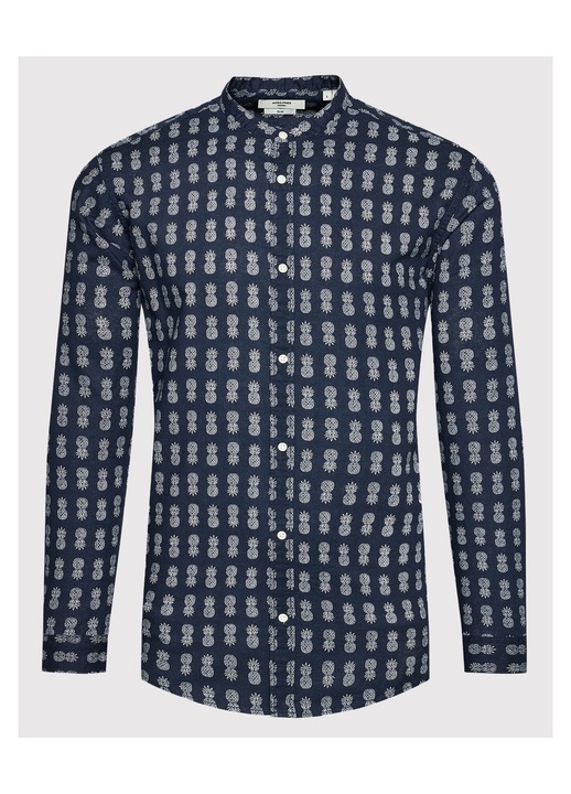 Camasa barbati, brak, slim fit, bleumarin, 43% bumbac, 29% bumbac reciclat, 28% in, L INTL