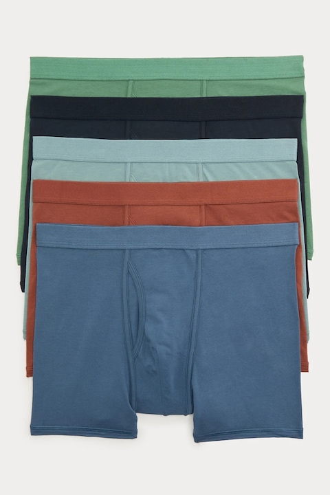 Marks & Spencer, Set de boxeri din bumbac - 5 perechi, Multicolor