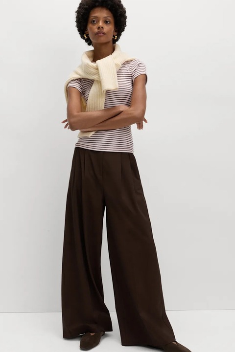 Marks & Spencer, Tricou cu decolteu la baza gatului, Negru/Roz deschis