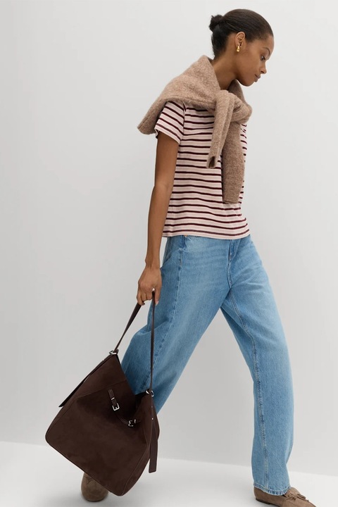 Marks & Spencer, Tricou lejer cu dungi, Visiniu/Roz pal