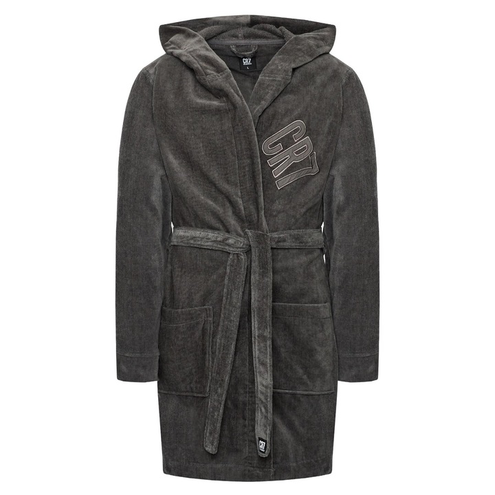 Halat de baie barbati, CR7, gri, bumbac 100%, S INTL