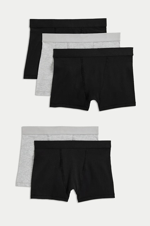 Marks & Spencer, Set de boxeri uni - 3 perechi, Negru/Gri melange