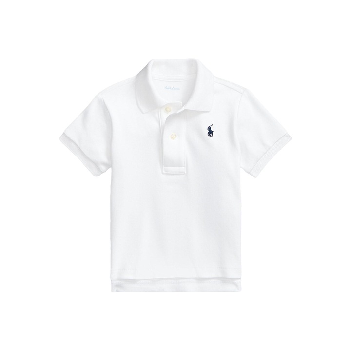 Tricou copii, Polo Ralph Lauren, bumbac 100%, alb, Alb, 62-68 CM