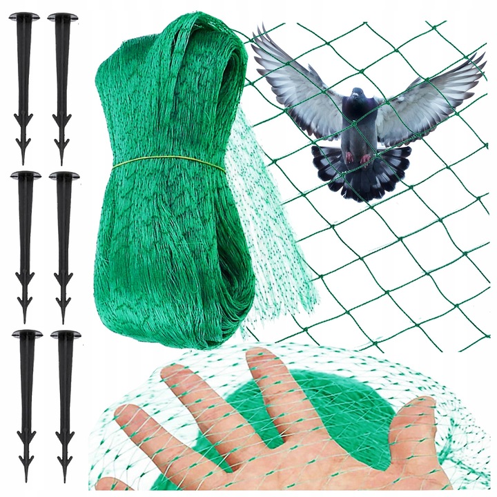 Plasa anti pasari Sersimo, polipropilena, 15x15 mm, 2x10 m, verde