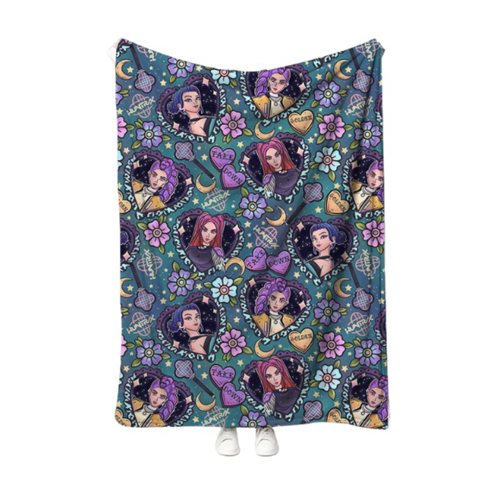 K-POP Demon Hunter Girl Group flanel takaró, 180x220cm, többszínű, megnövelt súly