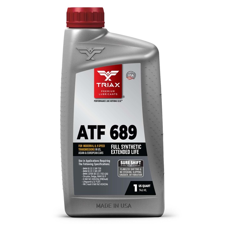 Ulei Pentru Transmisii Automate in 6,8 sau 9 Trepte -Triax ATF 689 Full Sintetic, 946 ml