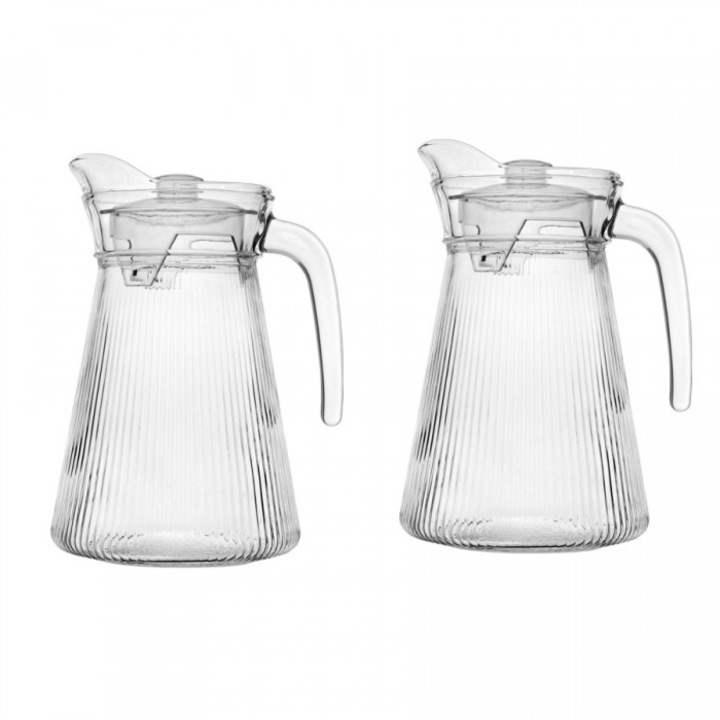 Set 2 carafe sticla Raki 1600ml, 13xh22cm